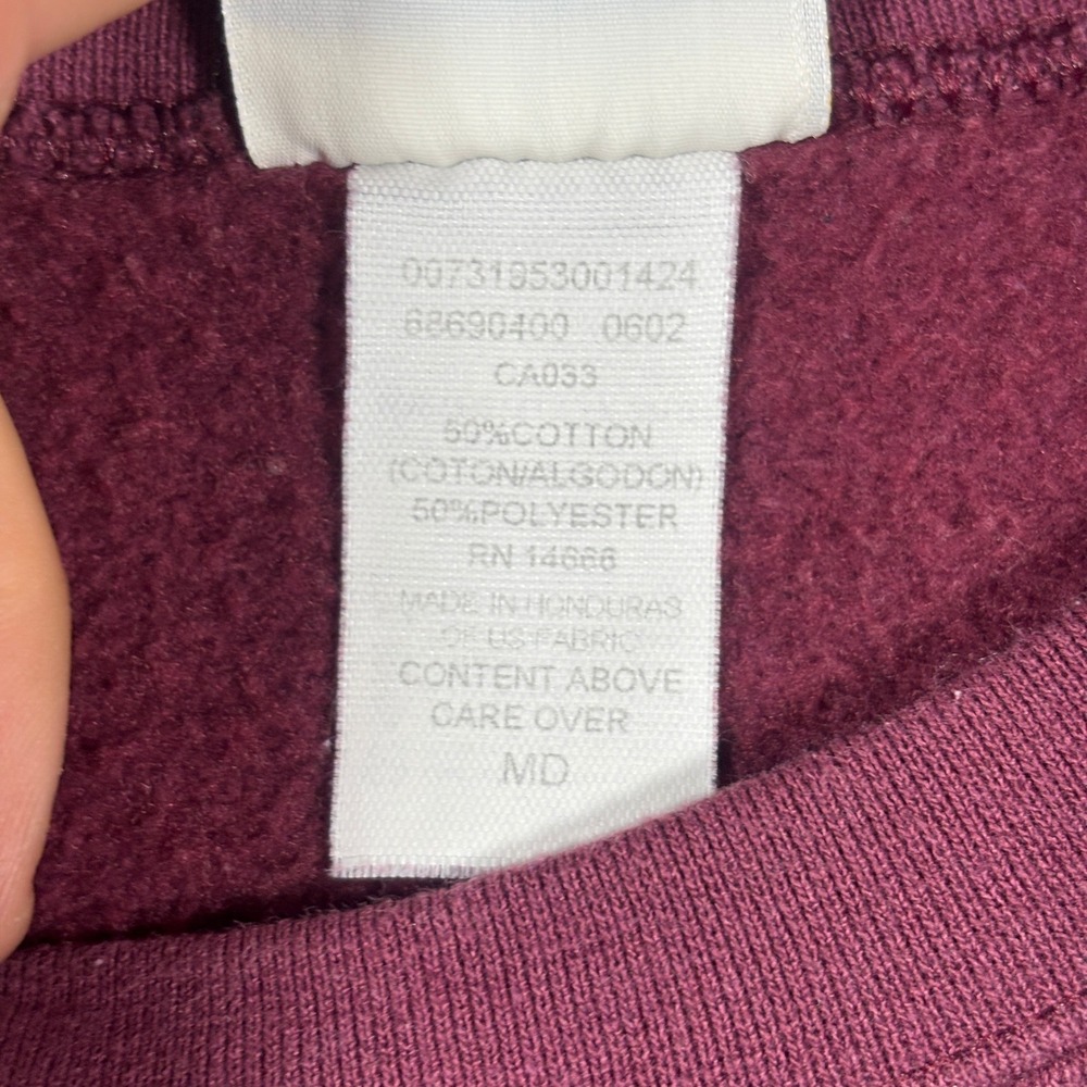 Lee Sweatshirt Mens M Maroon Panthers Grandparent Pullover Heavyweight Fleece - Picture 4 of 8